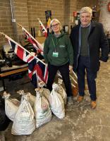 Michael Pellizzaro and Food Bank volunteer, Pat